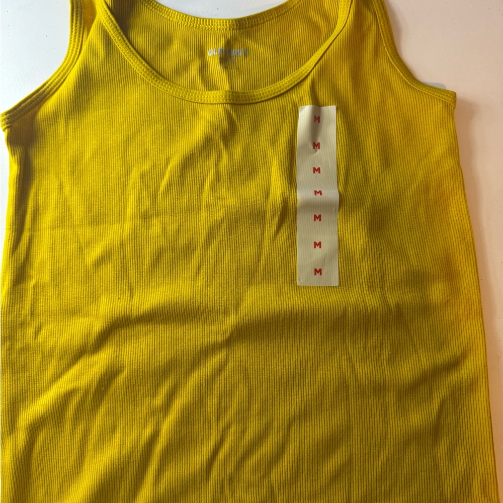 Yellow Ribbed Women's Tank Top - Picture 4 of 4